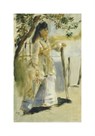 Woman by a Fence by Pierre Auguste Renoir
