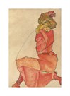 Kneeling Female in Orange-Dress, 1910 by Egon Schiele