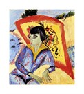 Erna with Japanese Umbrella by Ernst Ludwig Kirchner
