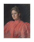 Portrait of Mrs. Abbey in Pink Dress, Waist Length by Edwin Austin Abbey