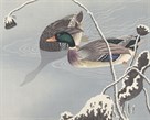 Two Ducks by Snowy Lotus by Ohara Koson