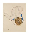 Nude with Blue Stockings, Bending Forward, 1912 by Egon Schiele