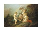 A Pair Of Putti I by Francois Boucher