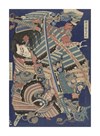 Fighting Heroes by Katsushika Hokusai