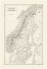 Map of Sweden and Norway by The Vintage Collection
