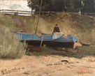 Boat on beach, Queenscliff by Tom Roberts