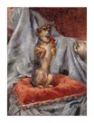 A Terrier On A Red Cushion, Begging by Edouard Besle
