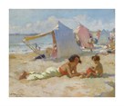 Playing on the Beach by Charles Atamian