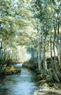 Silver Birches by a Stream by Montague Dawson