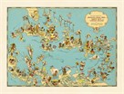 Caribbean Map: Sunshine and Happiness by The Vintage Collection