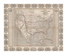 Map of the United States and Mexico by The Vintage Collection