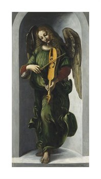 An Angel in Green with a Vielle Fine Art Print by Leonardo da Vinci