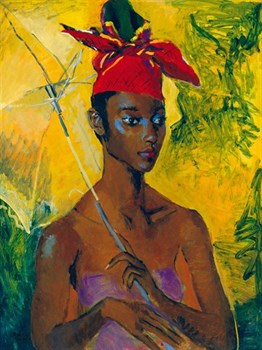 Woman with Parasol Print by Boscoe Holder