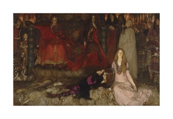 The Play Scene in Hamlet, Act III, Scene II Fine Art Print by Edwin Austin Abbey