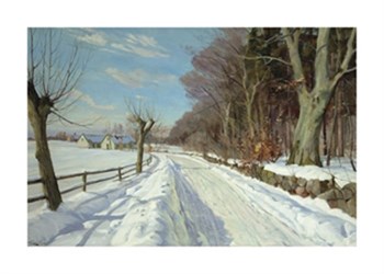 A Village in Winter Fine Art Print by Harald Julius Niels Pryn