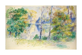 View of a Park Fine Art Print by Pierre Auguste Renoir