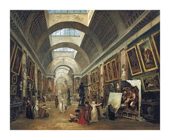 View of the Grand Gallery of the Louvre, 1796 Fine Art Print by Hubert Robert