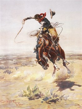 A Bad Hoss Print by Charles Marion Russell