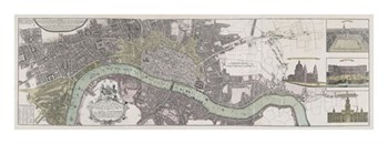 Panoramic Map of London Fine Art Print by The Vintage Collection